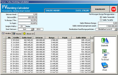 FV Banking Calculator Software